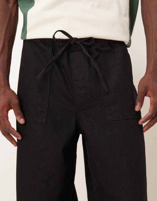 ASOS DESIGN super baggy lightweight jeans in washed black