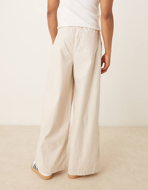 ASOS DESIGN super baggy linen blend pants in stone | ASOS ASOS DESIGN super baggy linen blend pants in stone | ASOS