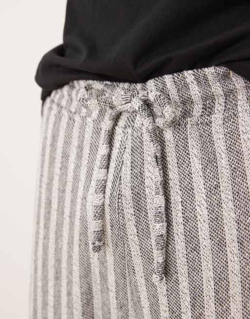 ASOS DESIGN super baggy loopback stripe joggers in grey marl