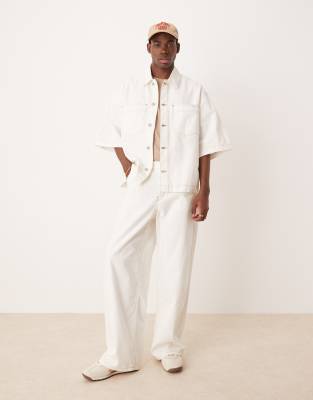 ASOS DESIGN - Super-baggy og råhvide bukser med sømdetaljer - Del af sæt - view 1