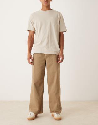 Asos Design Super Baggy Pants In Brown