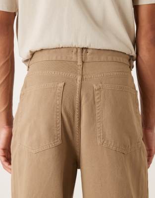 ASOS DESIGN super baggy pants in beige with pleats | ASOS