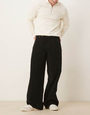 Asos Design Super Baggy Pants In Black