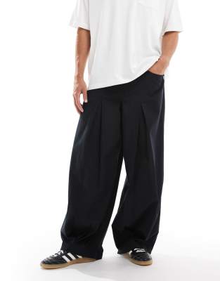 Asos Design Super Baggy Pants In Black