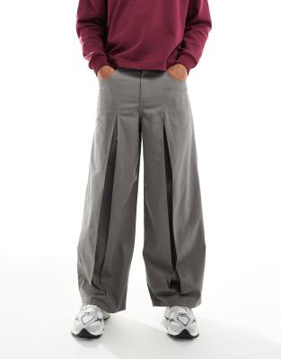 Asos Design Super Baggy Pants In Gray