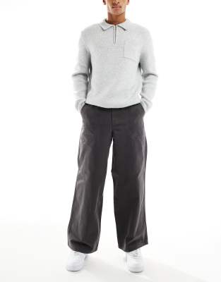 Asos Design Super Baggy Pants In Gray