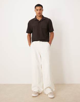 Asos Design Super Baggy Pants In White