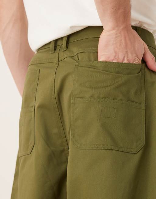 ASOS DESIGN – Besonders weit sitzende Hose in Khaki