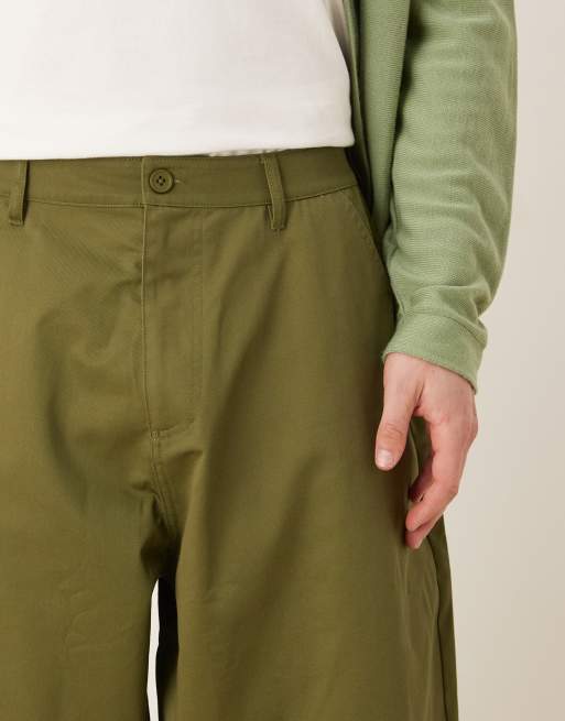 ASOS DESIGN – Besonders weit sitzende Hose in Khaki