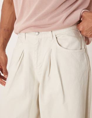 Asos Design Super Baggy Pants With Large Pleat Details