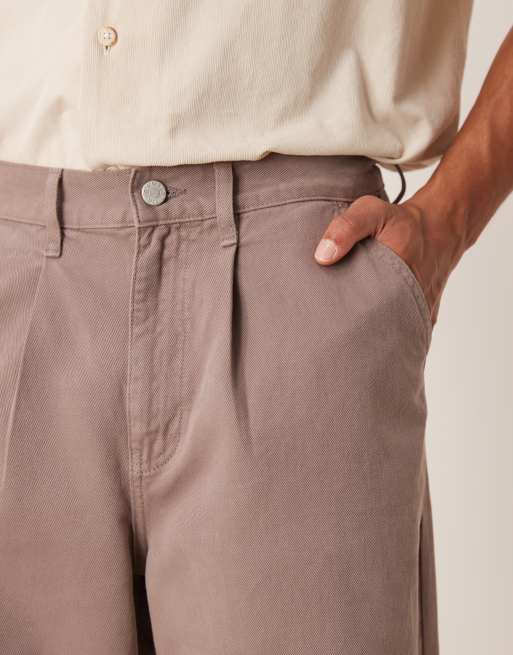 ASOS DESIGN super baggy pleated pants in brown, 3 of 5