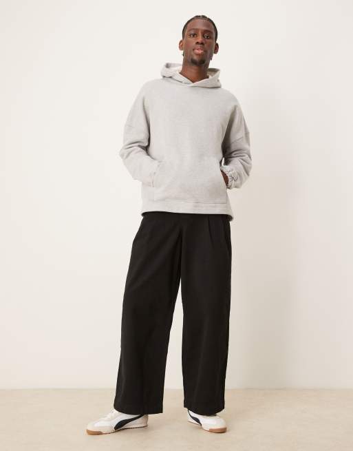 ASOS DESIGN super baggy pleated trousers in black