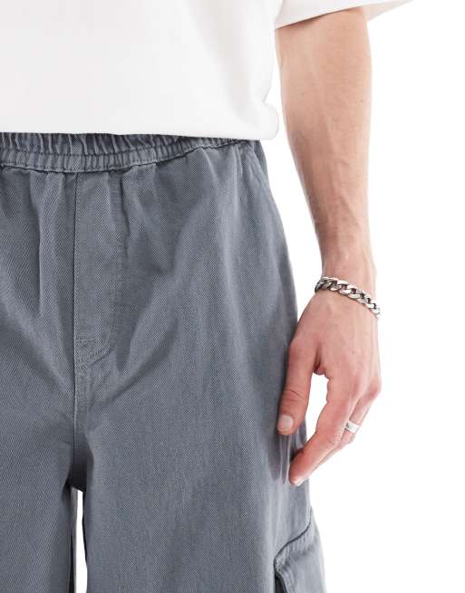 ASOS DESIGN super baggy pull on cargos in grey
