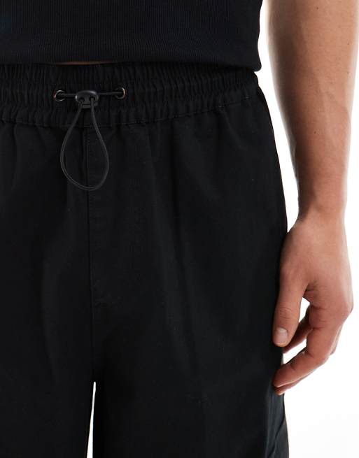 ASOS DESIGN super baggy pull on cargo pants in black