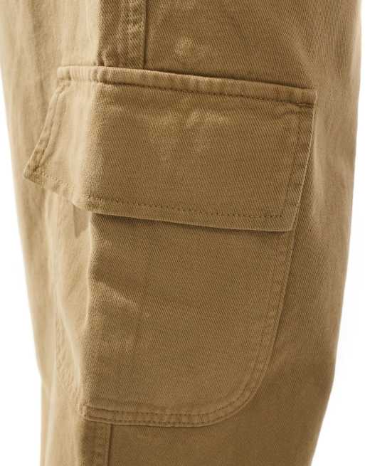 ASOS DESIGN super baggy pull on cargo pants in tan