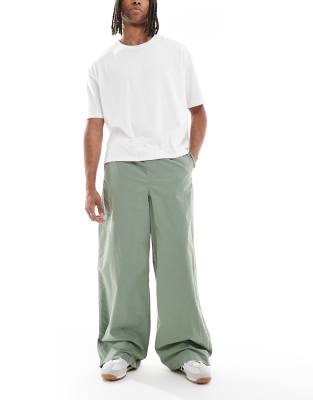 Asos Design Super Baggy Pull On Pants In Green