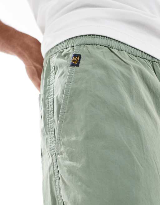 ASOS DESIGN super baggy pull on pants in green poplin, 3 of 5