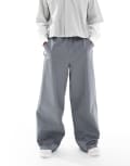 [ASOS DESIGN] ASOS DESIGN super baggy pull on pants in grey nylon XS GREY