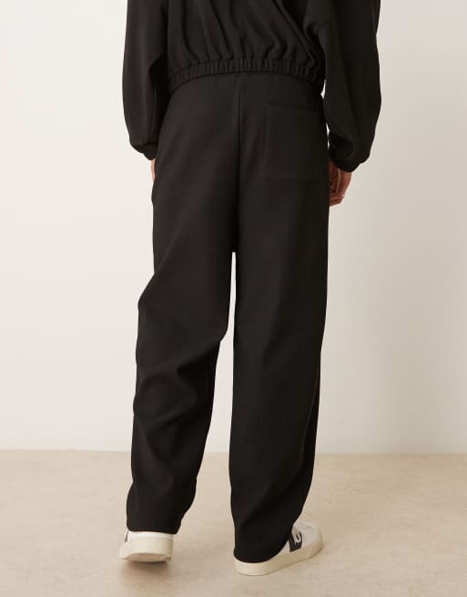 ASOS DESIGN super baggy ribbed sweatpants in black - part of a set, 2 of 5