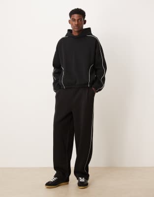 Asos Design Super Baggy Sweatpants With Side Piping In Animal Print