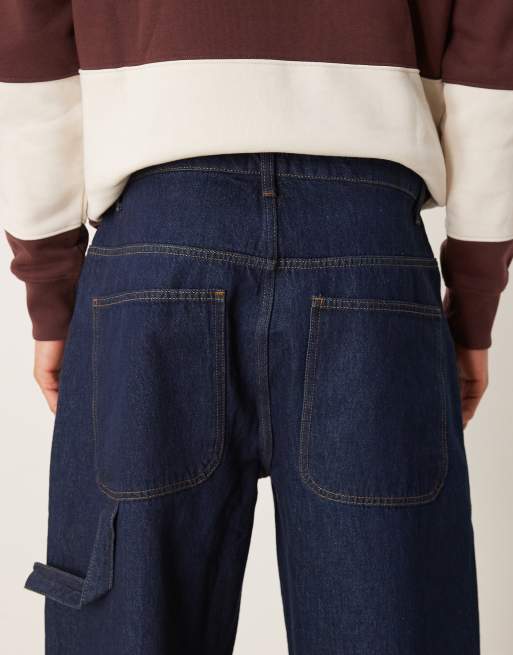 ASOS DESIGN - Super baggy timmermansjeans in indigo, 4 van 5
