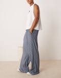 [ASOS DESIGN] ASOS DESIGN super baggy trackies in blue mini stripe S BLUE