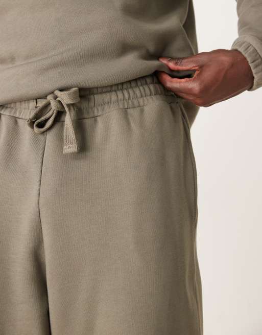 ASOS DESIGN super baggy trackies in khaki (part of a set), 2 of 5