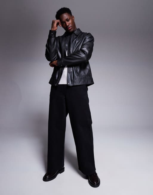ASOS DESIGN super baggy trouser in black