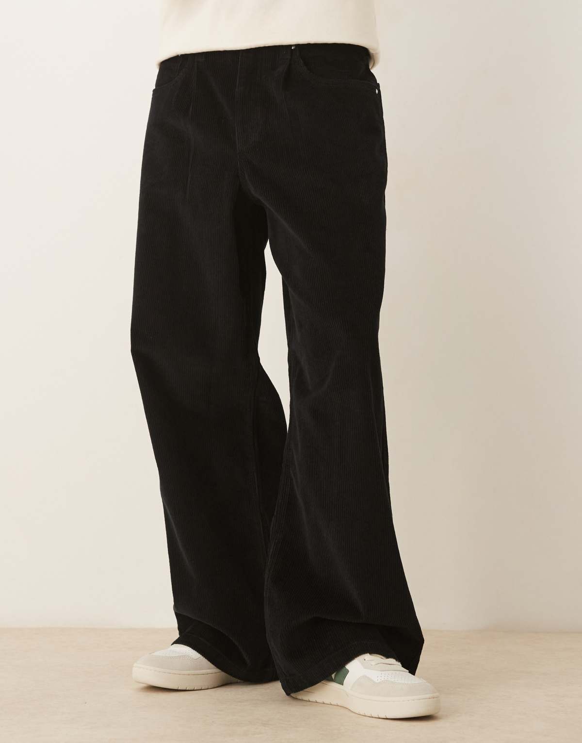 ASOS DESIGN super baggy trousers in black corduroy