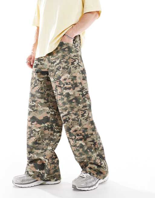 ASOS DESIGN super baggy trousers in camo print