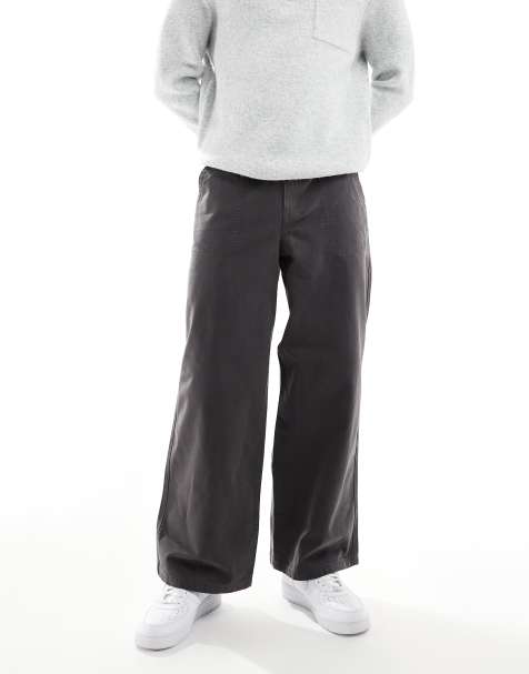 ASOS DESIGN super baggy trousers in charcoal - view 1