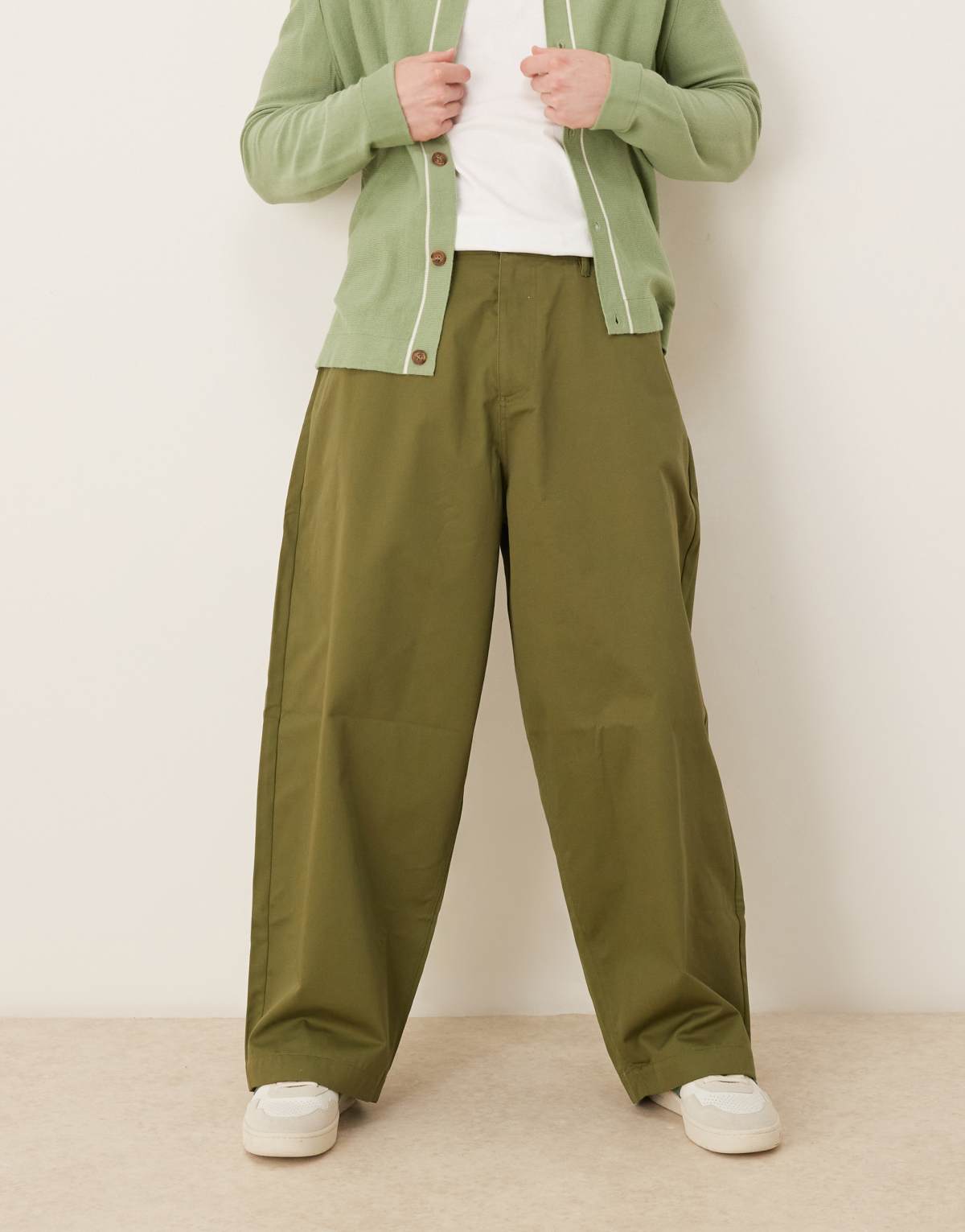ASOS DESIGN super baggy trousers in khaki