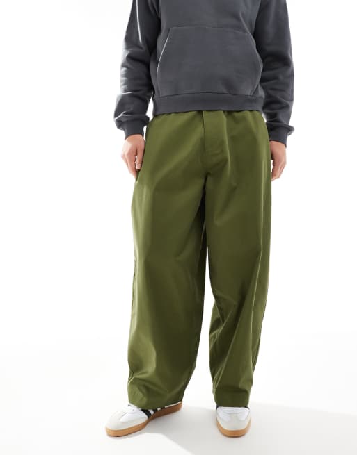 ASOS DESIGN super baggy trousers in khaki