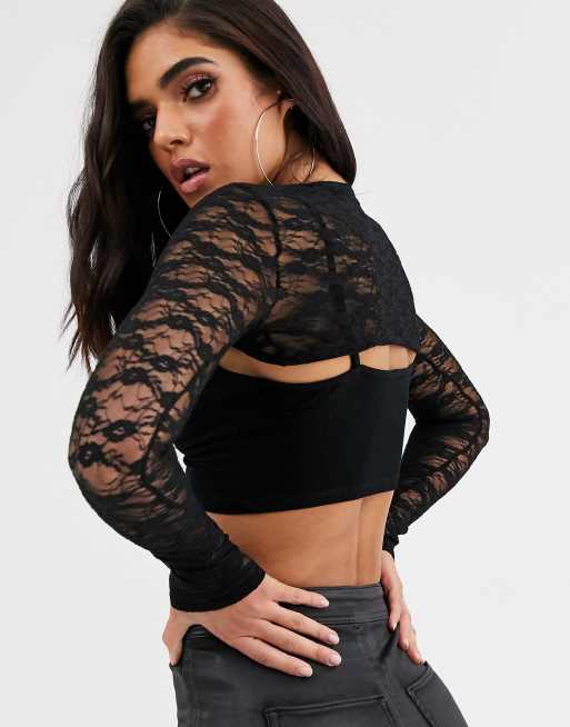 Asos lace crop store top