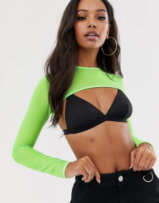 neon mesh crop