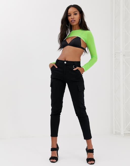 Neon super store crop top