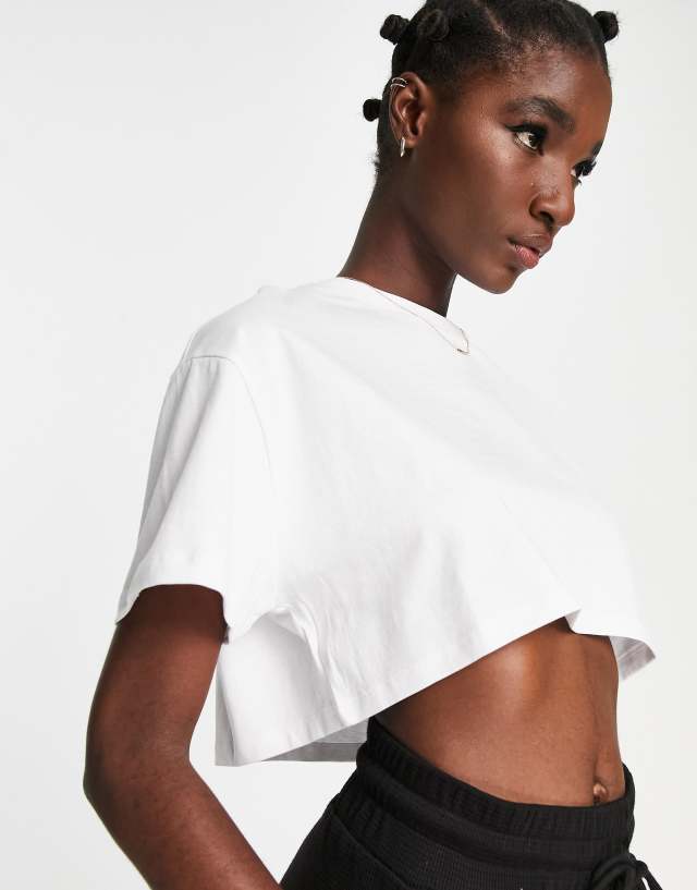 ASOS DESIGN super crop t-shirt in white