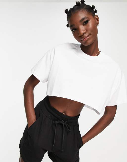 ASOS DESIGN super crop t-shirt in white