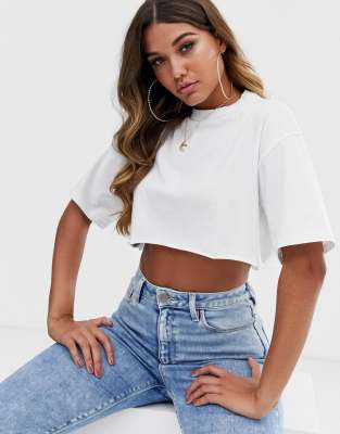 WOMEN'S - What the Tuck!, White Raw Edge Crop