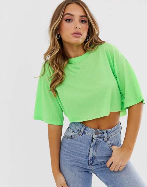 ASOS DESIGN super crop t-shirt with raw edge | ASOS