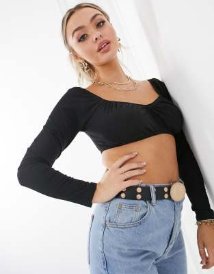 asos black crop top