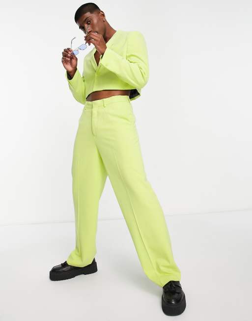 lime green dress jacket Men's Muted Neon Green Jacket by StudioSuits