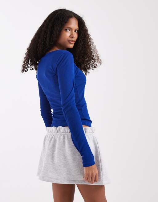 ASOS DESIGN - Super doorschijnende henley top in blauw, 3 van 4