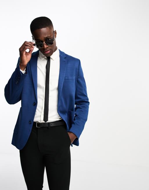 ASOS DESIGN – Super enger Jersey-Blazer in Navy 