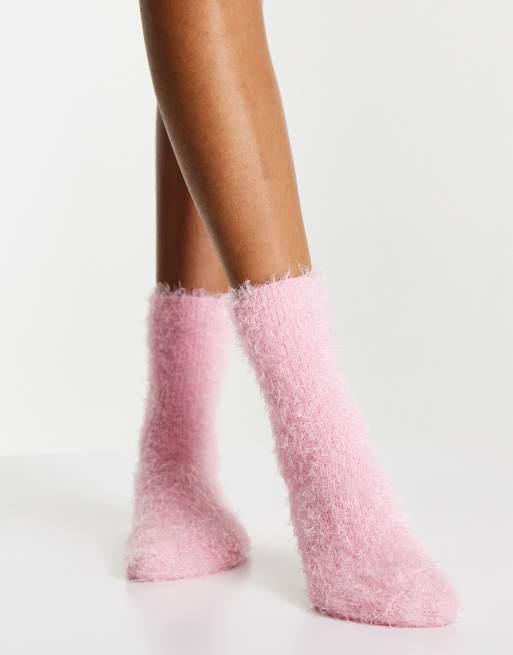 Pink fluffy socks new arrivals