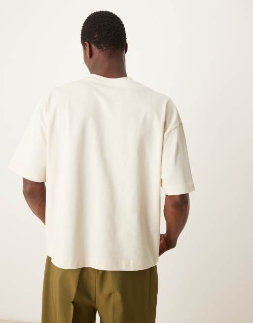 ASOS DESIGN super heavyweight boxy oversized T-shirt in cream, 3 of 4