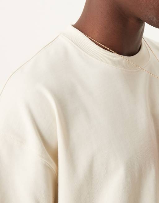 ASOS DESIGN super heavyweight boxy oversized T-shirt in cream, 4 of 4