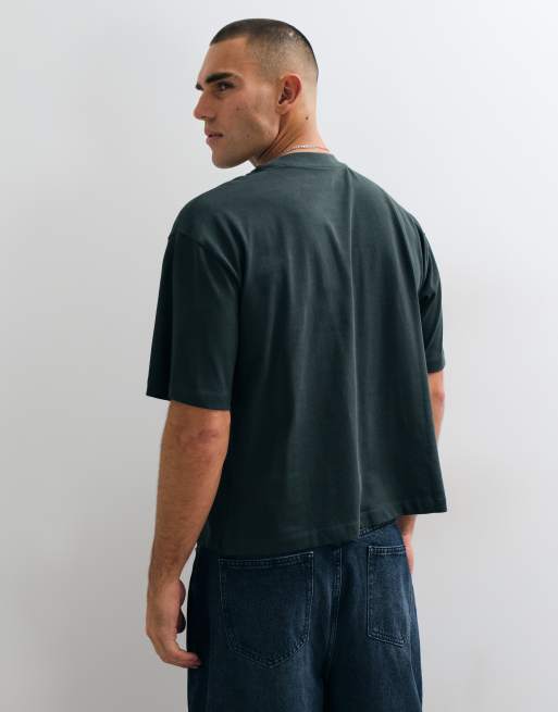 ASOS DESIGN super heavyweight boxy oversized t-shirt in dark green, 4 of 5