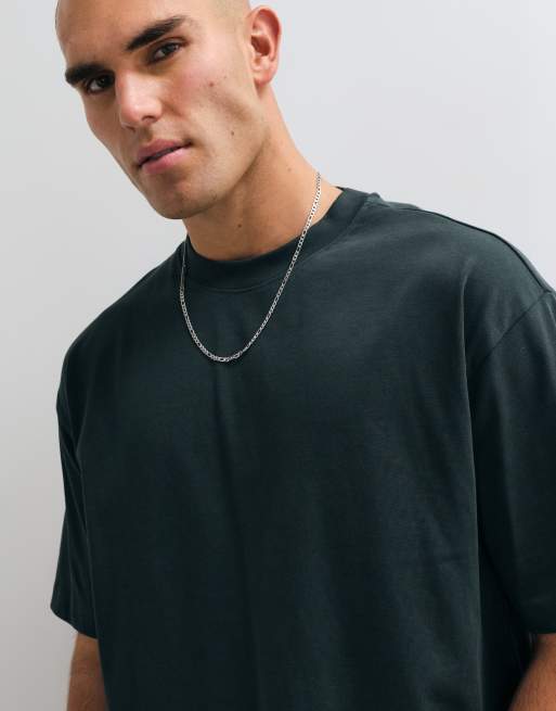 ASOS DESIGN super heavyweight boxy oversized t-shirt in dark green, 5 of 5