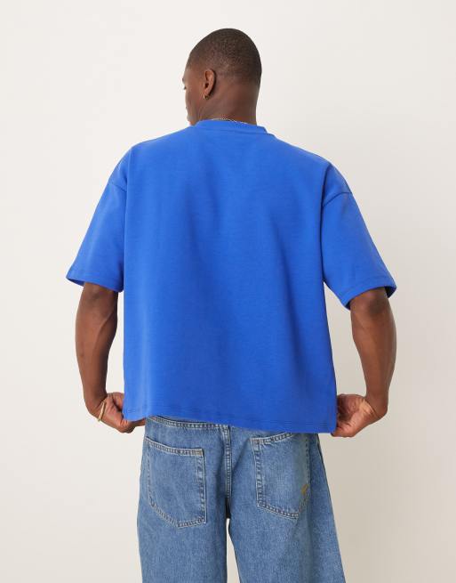 ASOS DESIGN super heavyweight boxy oversized t-shirt inblue with sports graphic  , 2 of 4